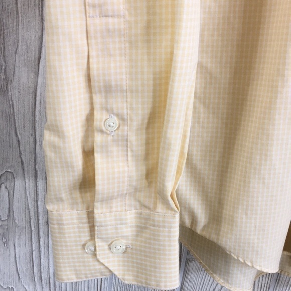 Pronto Uomo Non Iron Modern Fit Yellow Checkered Size Large - Picture 2 of 6